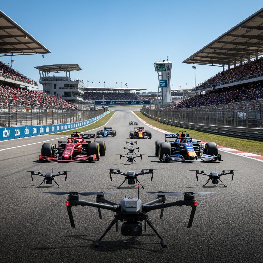 découvrez comment la f1 prévoit d'utiliser des drones fpv pour capturer des images inédites lors des grand prix en chine et à austin, offrant une expérience visuelle révolutionnaire aux fans.