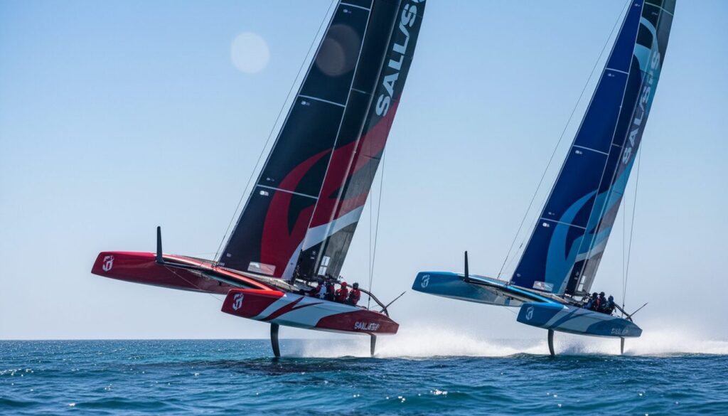 découvrez les bateaux volants de sailgp en action grâce à une vidéo immersive capturée par un expert. émerveillement garanti pour tous les passionnés de voile et de sensations fortes.