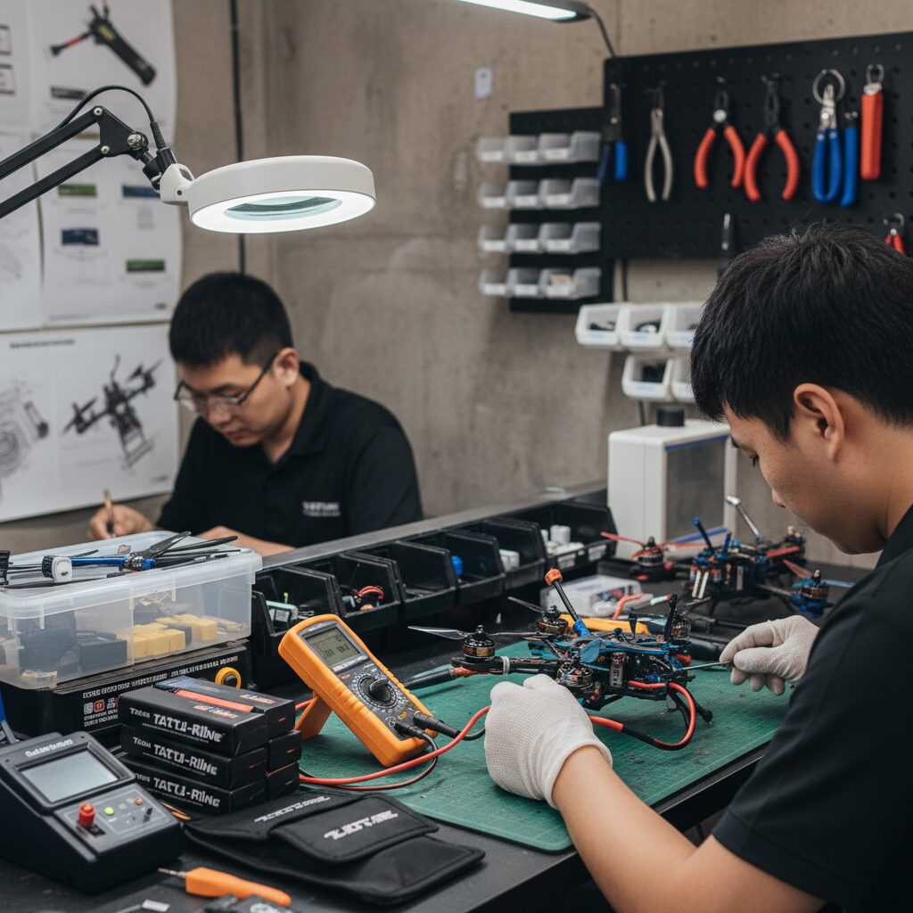 service professionnel de calibration et mise à jour du firmware pour drones fpv, assurant des performances optimales et une navigation précise.