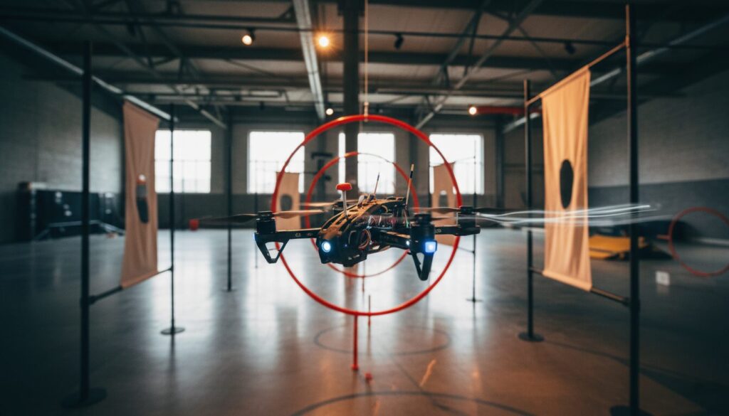 découvrez nos essais de drones fpv en environnement indoor, mettant en avant agilité et rapidité de réaction pour des performances optimales.