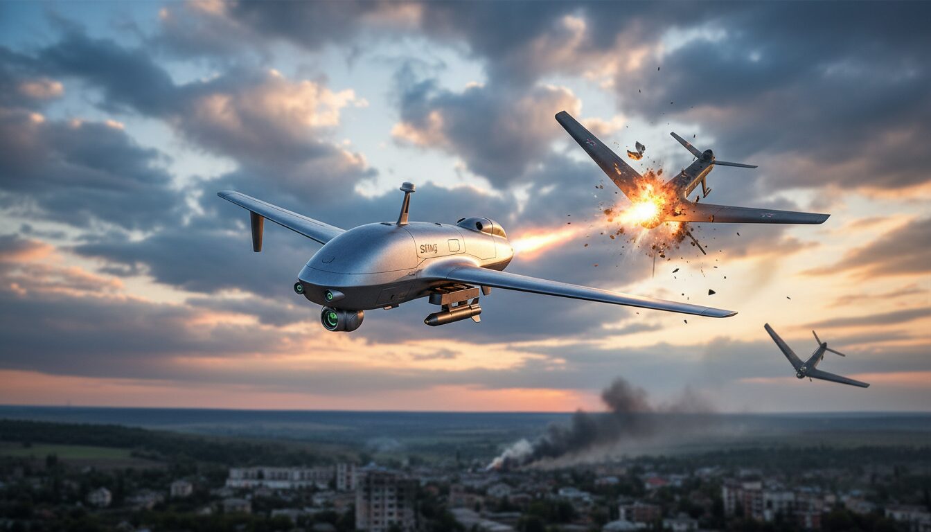 découvrez sting, le drone à 2 100 euros qui joue un rôle clé dans le conflit en ukraine en abattant les drones shahed russes en plein ciel.