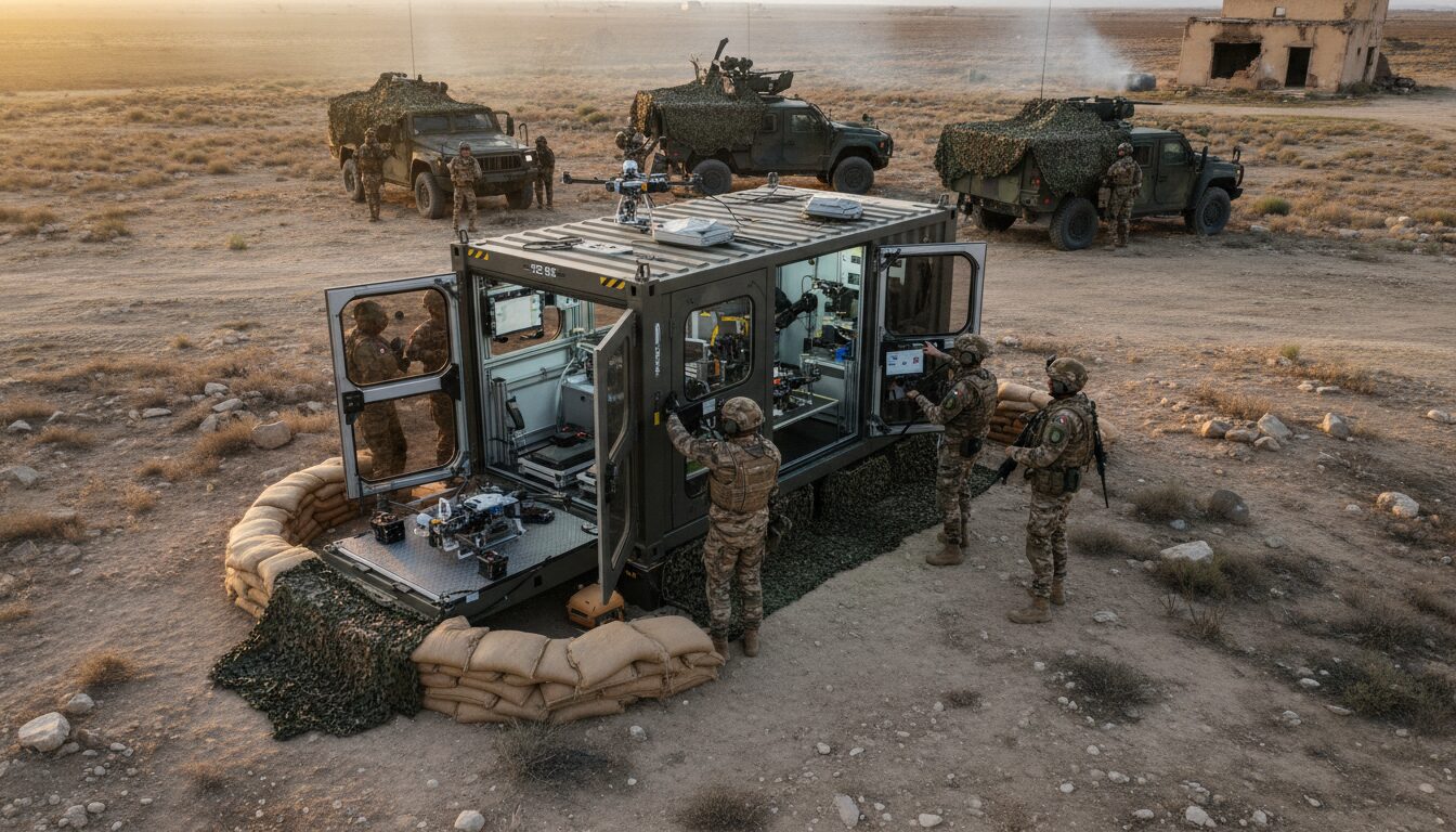 découvrez comment l'armée de terre teste la fabrication instantanée de drones en zone de combat grâce à la micro-usine innovante développée par per se systems, révolutionnant l'approvisionnement en matériel militaire sur le terrain.