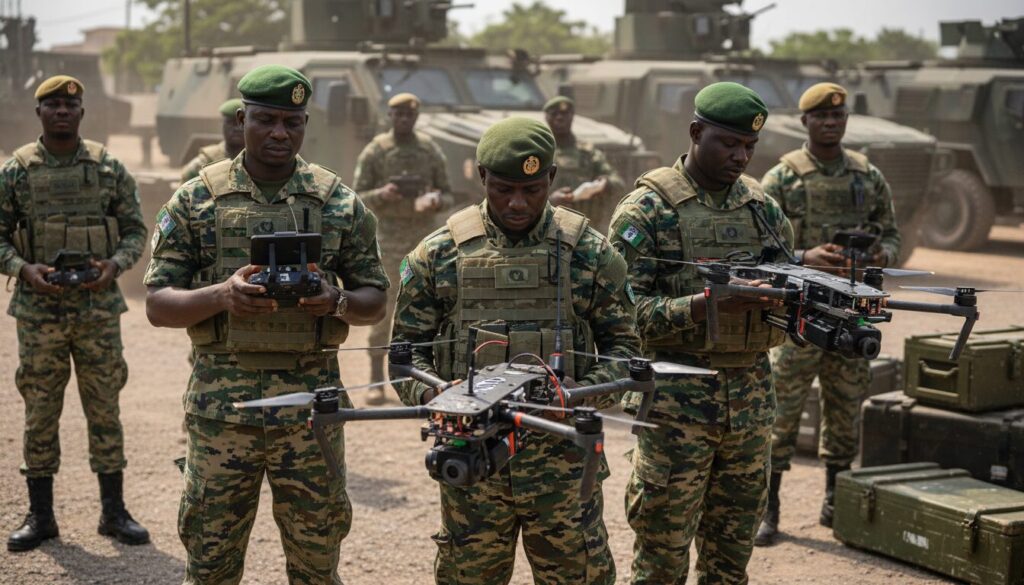 afrique proforce fournit aux forces spéciales nigérianes des drones fpv de pointe pour renforcer leurs capacités opérationnelles et assurer une surveillance efficace.