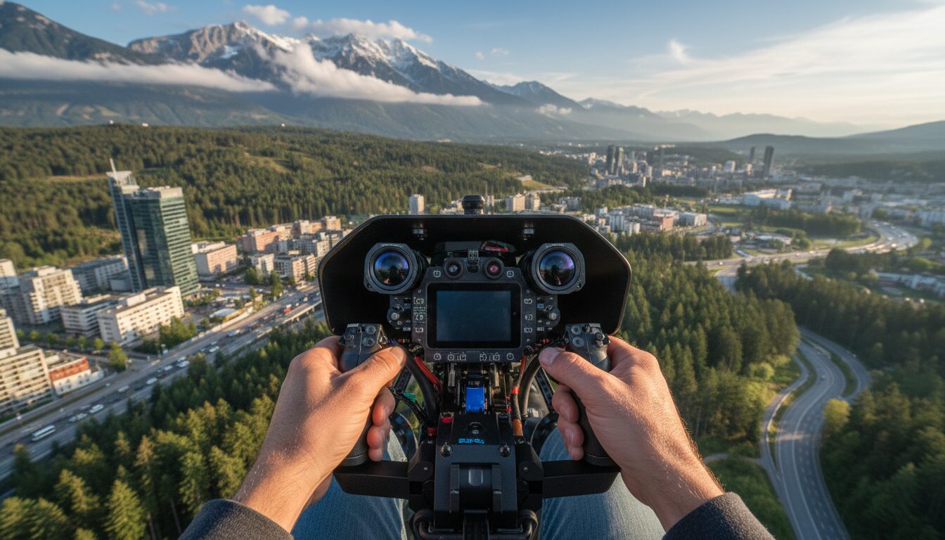 découvrez une expérience immersive unique grâce à ces drones qui vous font vivre les aventures de franjo von allmen comme si vous y étiez.