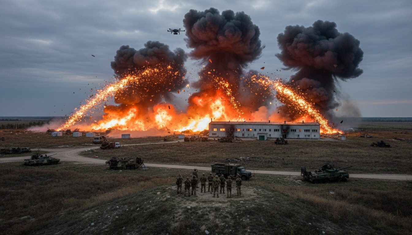 l'ukraine détruit un entrepôt russe contenant 6 000 drones, marquant un coup stratégique majeur dans le conflit en cours.