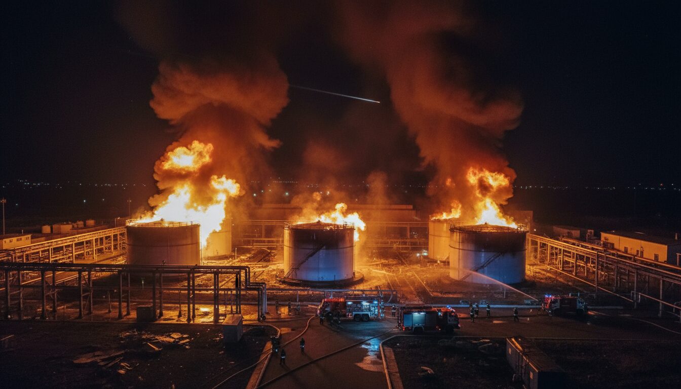 analyse détaillée du conflit en ukraine avec un focus sur les frappes russes nocturnes et l'attaque d'un terminal pétrolier en russie. bilan des événements et perspectives géopolitiques.