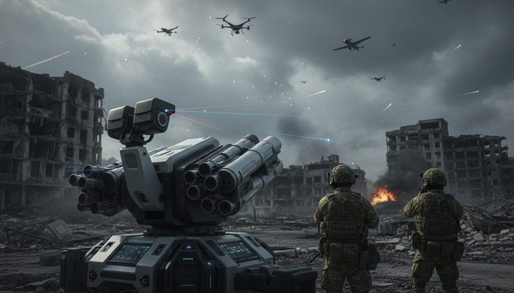découvrez la première utilisation en combat réel de la tourelle antidrone « khyzhak » équipée d’une intelligence artificielle dans le cadre du conflit en ukraine, une avancée technologique majeure pour la défense.
