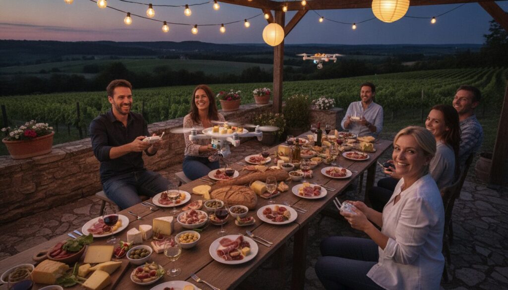 participez aux "apéros drone" à brou : initiez-vous au pilotage de drone tout en dégustant les spécialités savoureuses du terroir local dans une ambiance conviviale.