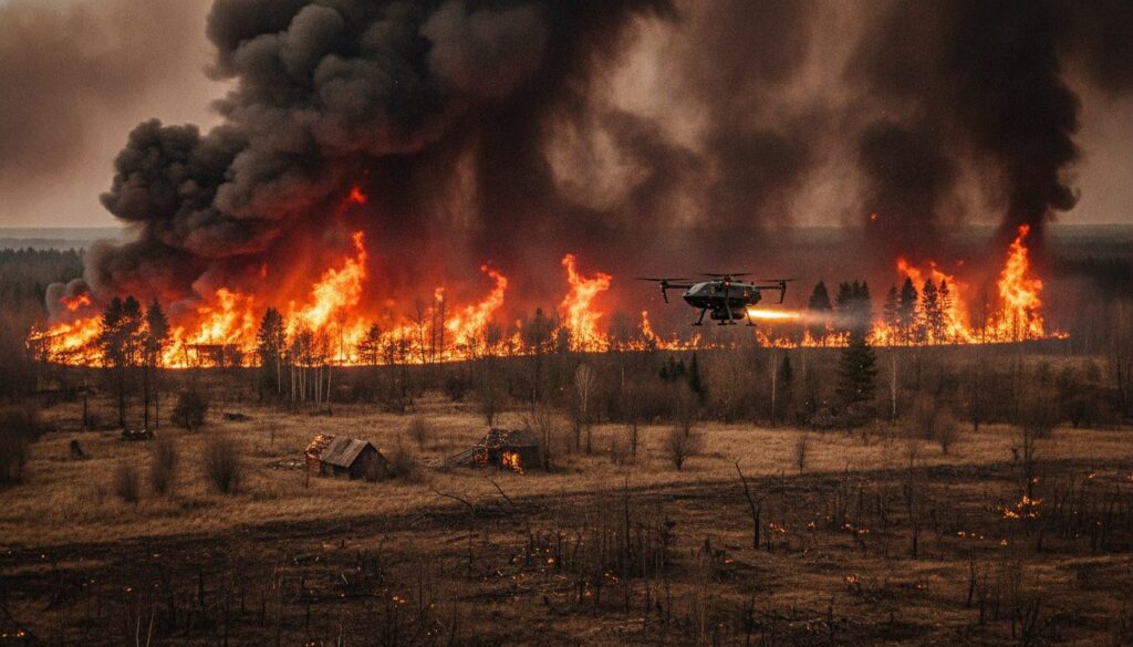 une attaque de drone provoque un incendie majeur à soumy, dans le nord-est de l’ukraine, causant d'importants dégâts et inquiétant les habitants de la région.