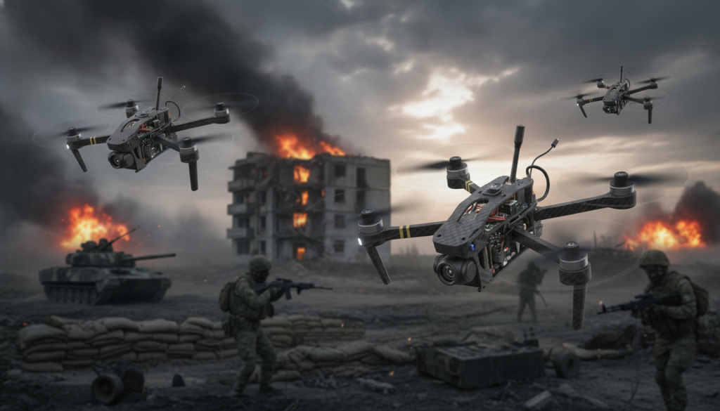 découvrez comment les drones fpv révolutionnent la guerre en ukraine, symbolisant l'innovation technologique au cœur d'un conflit moderne et futuriste.