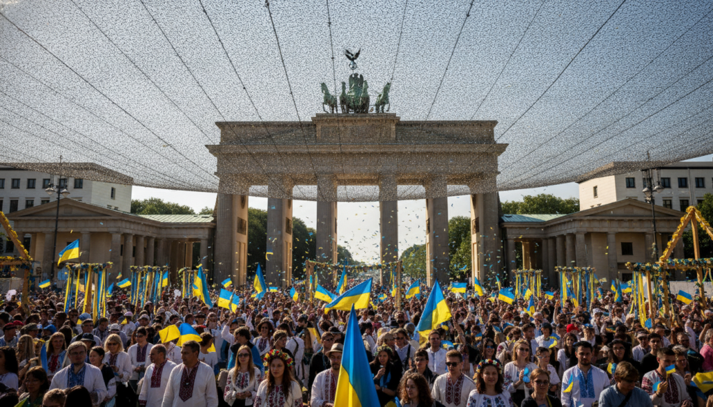 découvrez comment un filet anti-drones a été déployé au cœur de berlin pour garantir la sécurité de la fête nationale ukrainienne, assurant un événement serein et protégé.