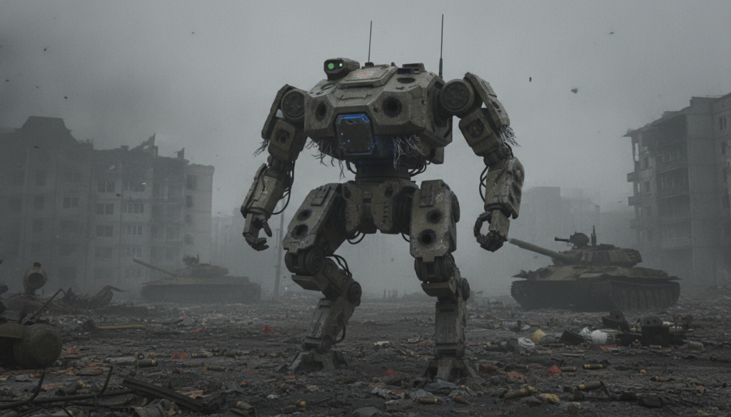 découvrez comment le robot terrestre droid tw-12.7 résiste à cinq frappes de drones russes et poursuit sa mission lors de la guerre en ukraine.